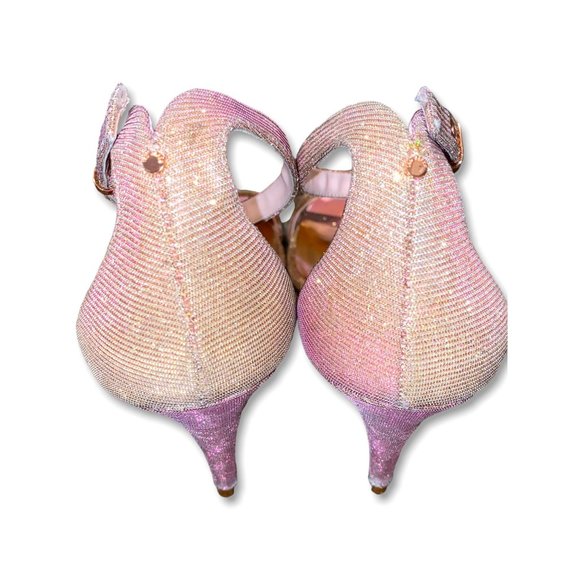 Ted Baker Sharlot Rose Gold Sparkling Stilleto Adj Ankle Strap Sandal 41 US 10.5 - Picture 6 of 12